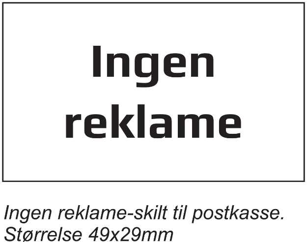 Ingen reklame skilt til postkasse