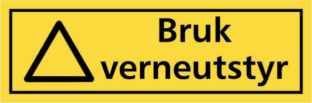 Advarsel: Bruk verneutstyr