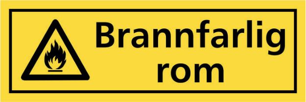 Advarsel: Brannfarlig rom