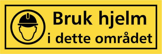 Advarsel: Bruk hjelm i dette omrï¿½det