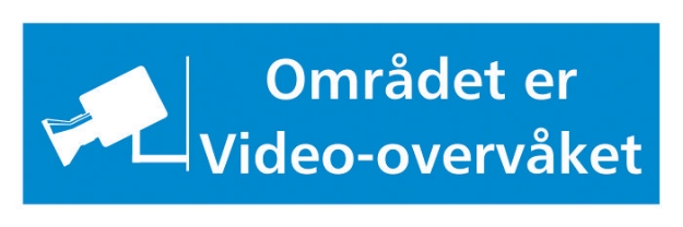 Skilt for overvåkning: Området er video-overvåket