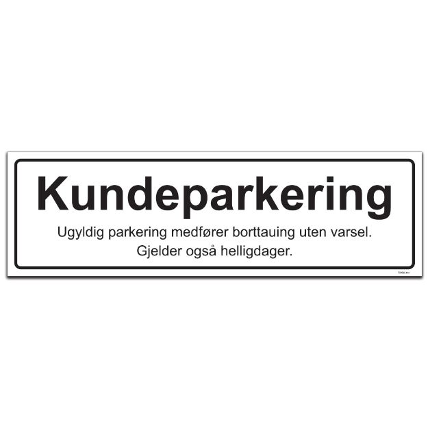 Skilt: Kundeparkering