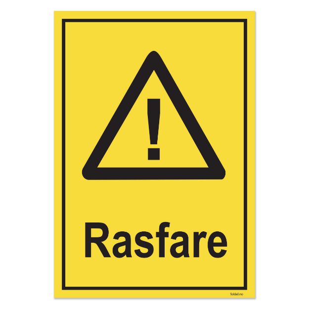 Varselskilt: Rasfare