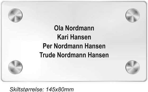 Dørskilt for Neselva Hageby boligsameie