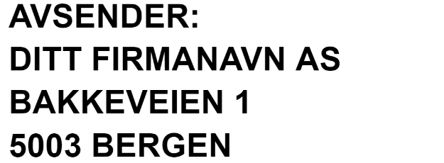 Bilde av Avsender adresse stempel for brev og pakker