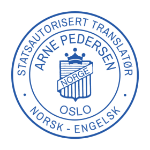 Bilde av Stempel for statsautorisert translatør. NB: Kopi av bevilling må sendes oss pr. mail