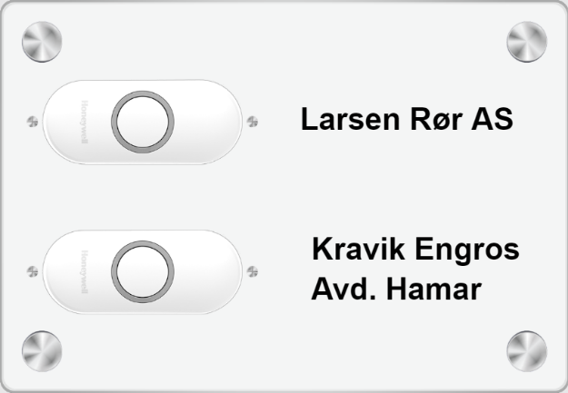 Bilde av Dørskilt med 2 ringeklokker, for flere firma