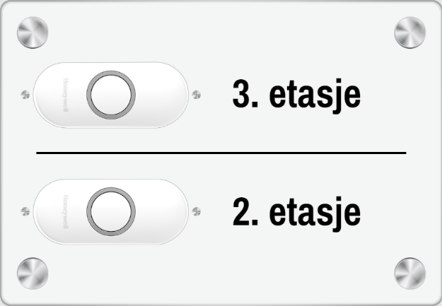 Bilde av Dørskilt med ringeklokke til flere etasjer