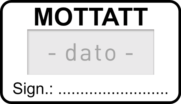 Bilde av MOTTATT stempel med justerbar dato