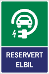 Bilde av Skilt: Reservert parkering for elbil