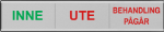 Bilde av 3-delt skyveskilt med INNE, UTE og Behandling pågår