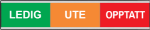 Bilde av 3-delt skyveskilt med LEDIG, UTE og OPPTATT