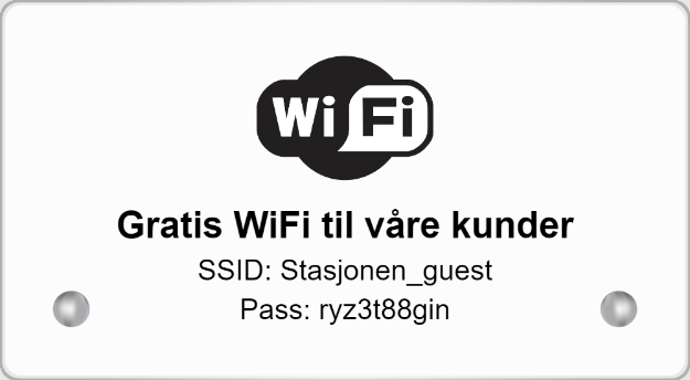 Bilde av Bordskilt i akryl med info om WiFi gjestenett