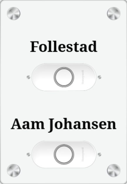 Bilde av Dørskilt med doble trådløse ringeklokker