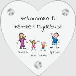 Bilde av Hjerteskilt med familie på