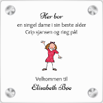 Bilde av Skilt i KLAR akryl for flotte, single damer! Trenger ikke Tinder når man har riktig dørskilt :D