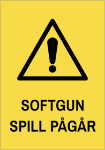 Bilde av Fareskilt, softgun spill pågår