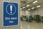 Skilt for påbud med egen tekst, for skilting av alle typer hms påbud i bedrift og firma.