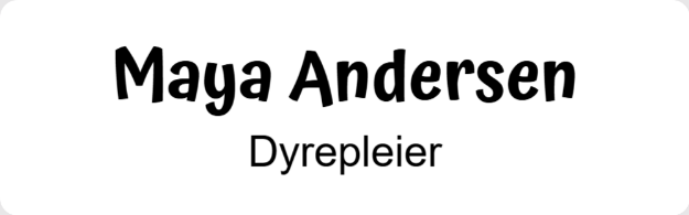 Bilde av Navneskilt for dyrepleier, m/klemme