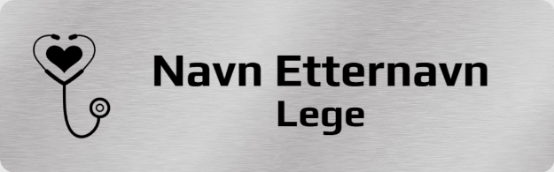 Bilde av Navneskilt med klemme, med navn og valgfri tittel